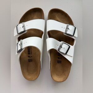 Birkenstock Arizona white birkoflor sandals, worn twice, size 40